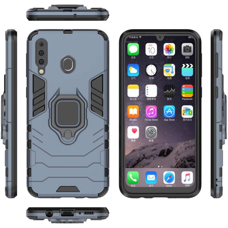 MaiJin LuluMain Compatible with Samsung Galaxy M30, Galaxy A40s Case, Metal Ring Grip Kickstand Shockproof Hard Bumper (Works with Magnetic Car Mount) Dual Layer Rugged Cover (Navy Blue) - Image 4